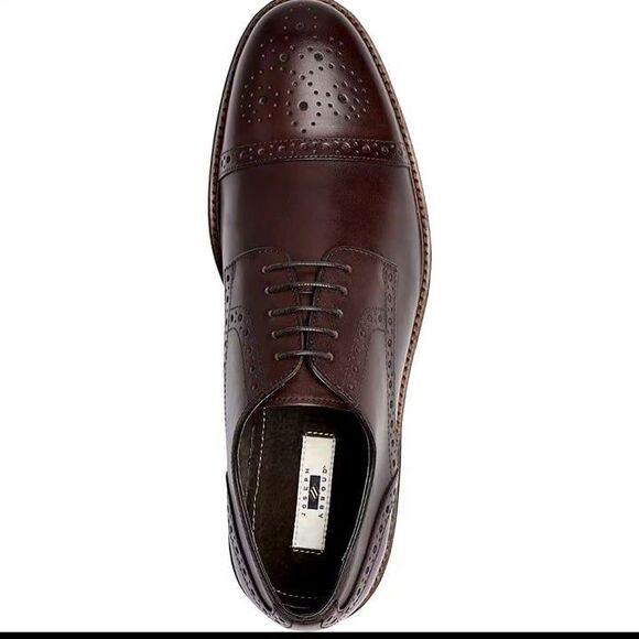 Joseph Abboud NWB Sz12 Burgundy/Cherry Leather Owings Cap Toe Lace Up Oxfords Dr - Picture 10 of 13